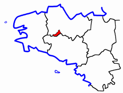 Location of the canton of Gouarec