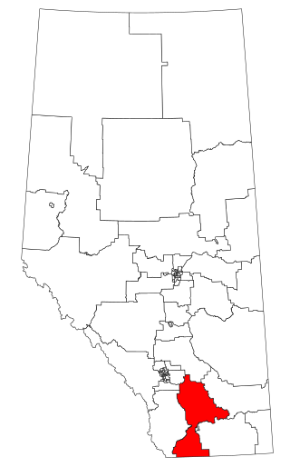 <span class="mw-page-title-main">Cardston-Siksika</span> Provincial electoral district in Alberta, Canada