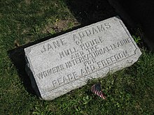 Jane Addams' tombstone Cedarville Il Jane Addams Grave6.jpg
