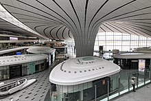 Vue sur le terminal de l'aéroport de Daxing