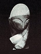 Constantin Brâncuși, Portrait of Mademoiselle Pogany, 1912 (a postcard of the original marble and limestone sculpture)[5]