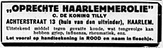 Advertentie in dagblad Het Volk uit de jaren 1930