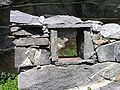 Dry stone wall with window in Bignasco, Switzerland (Swiss-Italian part)