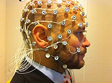 Full EEG caps like the one above are often used simultaneously with fMRI in order to capture information about the electrical signals underlying the BOLD signal. EEG recording.jpg