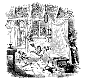Ilustración del libro de los hermanos Grimm Los duendes y el zapatero