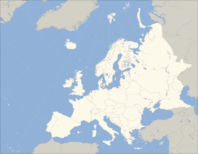 Carte de l'Europe, avec les frontières des pays
