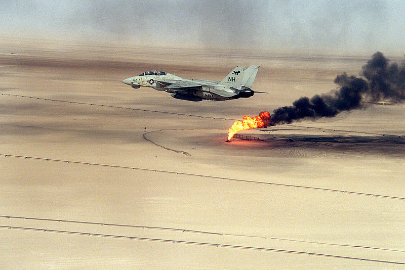 File:F-14A VF-114 over burning oil field.jpeg