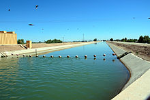 The All-American Canal lining project was completed in April 2010 as part of the QSA conservation efforts. FEMA - 44635 - American Canal in California.jpg