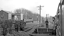 Farringdon Halt, on the last day of the branch. Farringdon platform geograph-2987888-by-Ben-Brooksbank.jpg