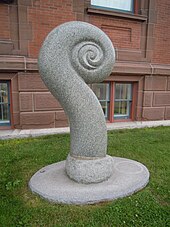 Fiddlehead sculpture at the Saint John Arts Centre in the city's uptown Fiddlehead Saint John.JPG