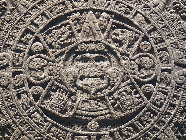 The Aztec sun stone.