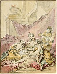 พาชาในฮาเร็มของเขา โดย Francois Boucher ป. 1735-1739