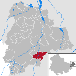 Läget för kommunen Gößnitz i Landkreis Altenburger Land