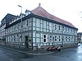 Barocker Fachwerkbau mit Doppelständern und Segmentbogenfenstern, erbaut zweite Hälfte 18. Jahrhundert (Göttingen, Kurze Straße 16[22])