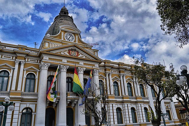 Façade of the Legislative Palace in La Paz