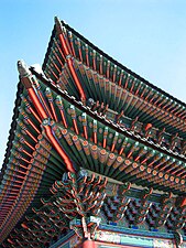 Dancheong su un edificio del Gyeongbokgung.