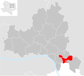 Poloha obce Hagenbrunn v okrese Korneuburg (klikacia mapa)