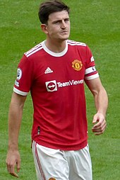 Maguire playing for Manchester United in 2021 Harry Maguire 2021.jpg