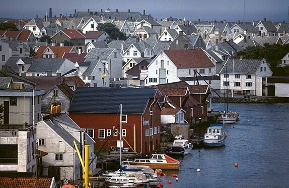 Haugesund, Norway from Risoe bridge