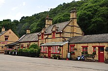 The station in 2014 Haverthwaite railway station (6932).jpg