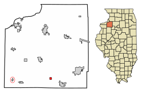 Henry County Illinois Incorporated and Unincorporated areas Bishop Hill Highlighted.svg