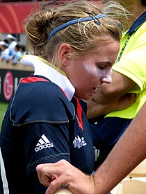 Holly Colvin took three wickets in the first ODI. Holly Colvin.jpg