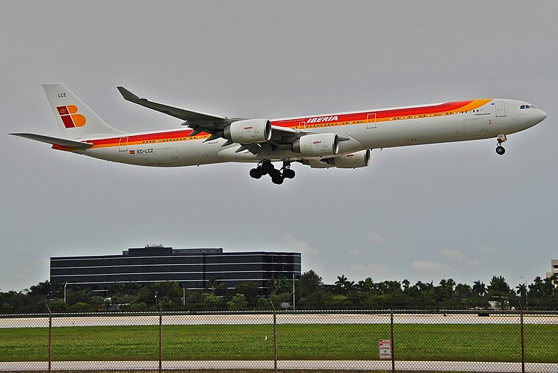 File:IBERIA Airbus A340-600; EC-LCZ@MIA;17.10.2011 626no (6733034051).jpg