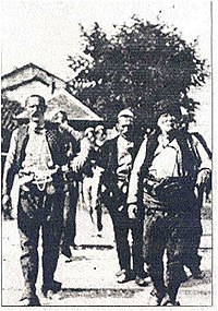 Idriz Seferi together with his guerillas entering Ferizaj, old photo