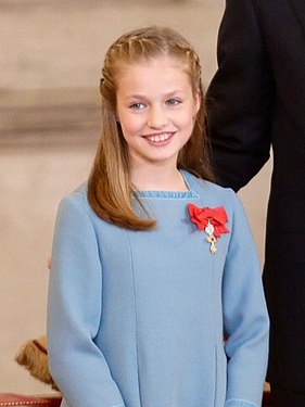 Leonor de Borbón, Princesa das Astúrias aos 12 anos Espanha