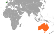 Location map for Australia and Ireland.