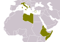 الامبراطورية الإيطالية عام 1940، لاحظ التوسع في دالماسيا.