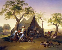 Arabes buvant du café devant leur tente (1842), Dahesh Museum of Art, New York