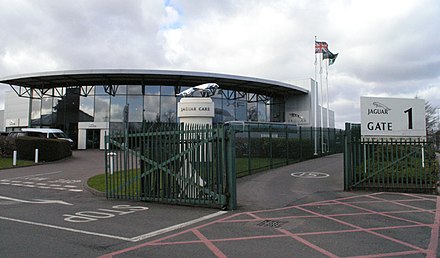 Entrance gate to Jaguar Castle Bromwich Assembly