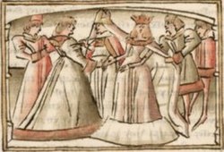 Сватбата на Филип с Жана Овернска – миниатюра от 15 век (изображенията са фиктивни и не отразяват историческата реалност)