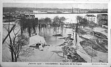 Rupture de la digue et inondations de 1910.