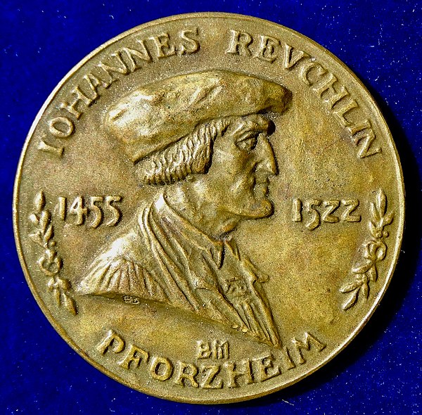 Johannes Reuchlin 400th anniversary of his death 1922 medal