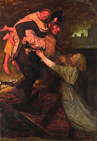 <i>The Rescue</i> (painting) Painting by John Everet Millais