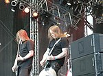 Bröderna Björler, basist och gitarrist, på Metaltown 2009.