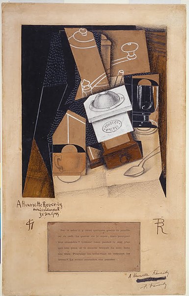 File:Juan Gris - Moulin à café, tasse et verre sur une table - Google Art Project.jpg