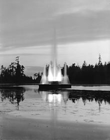 Jubilee Fountain in 1936. It was later restored for the Expo 86 world's fair and again in 2010.
