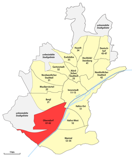 Schweinfurt Oberndorf: Etymologie, Geographie, Statistische Bezirke