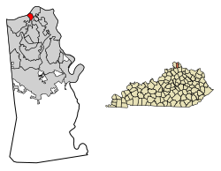 Bromley elhelyezkedése Kenton megyében, Kentucky