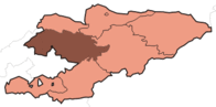 Джалал-Абадская область на карте Киргизии