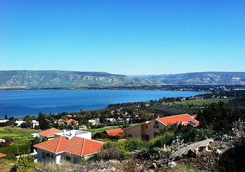 Sea of Galilee as seen from the Moshava Kinneret