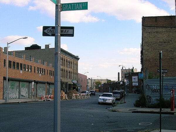 Knickerbocker Avenue looking south at Grattan Street, 2006