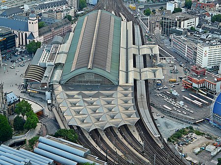 Koeln Hauptbahnhof Luftaufnahme