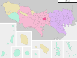 Koganeis läge i Tokyo prefektur