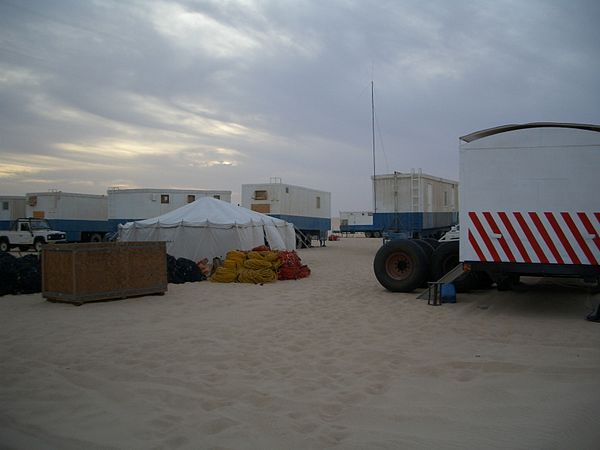 Desert land seismic camp