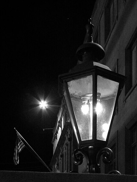 Lantern in black and white