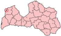 ヴェンツピルス市の位置の位置図